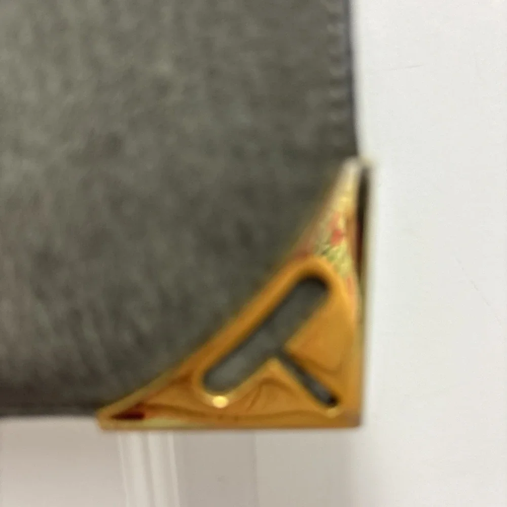 Koret Vintage Gray Neutral Suede‎ Evening Gold Accent Top Handle Handbag
